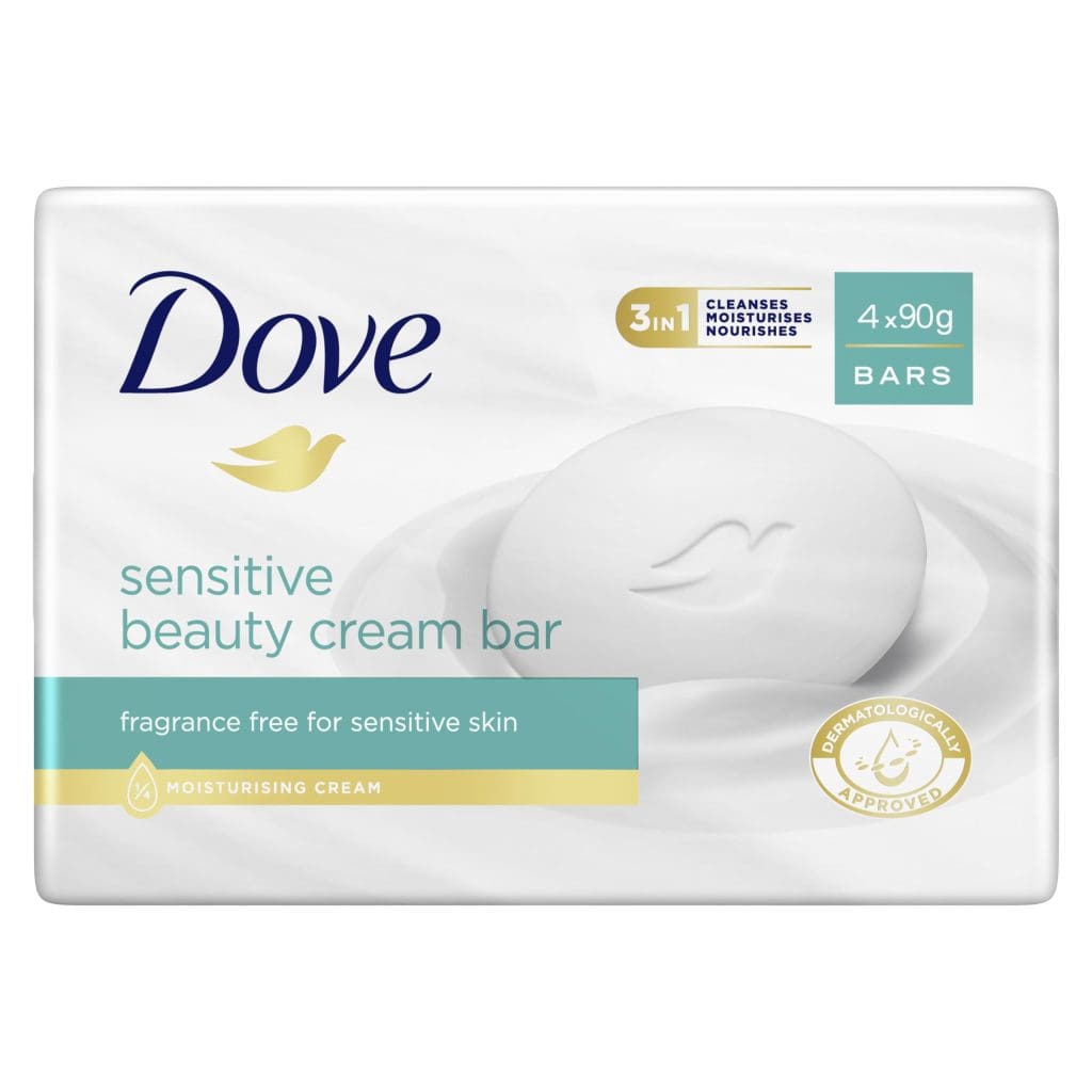 4* Dove Beauty Cream Bar Sensitive (packaging may vary)