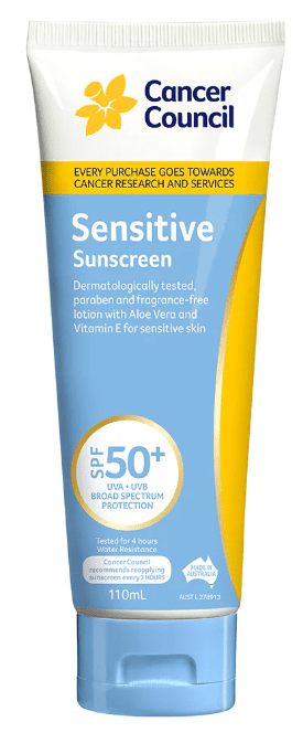 Cancer Council Sensitive Sunscreen SPF50+ 110ml