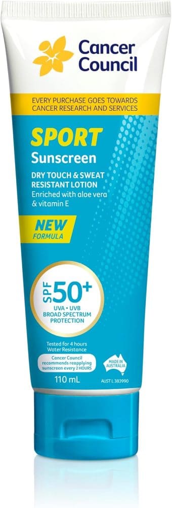 Cancer Council Sport Dry Touch & Sweat Resistant Lotion SPF50+ 110ml