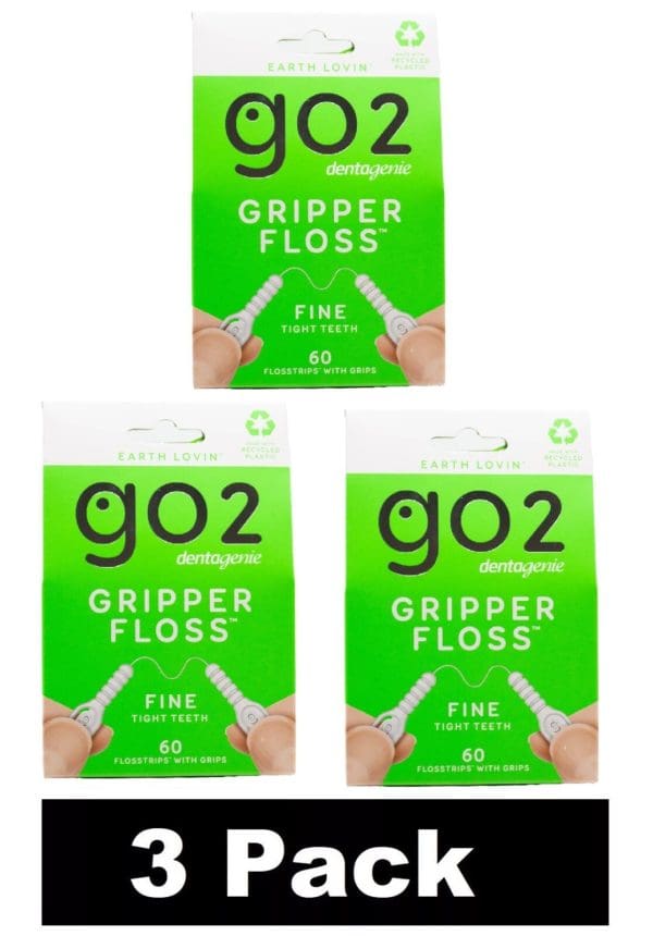 GO2 DENTAGENIE GRIPPER FLOSS TIGHT TEETH FINE BRAND NEW (3 x PK60)