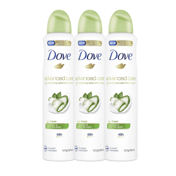 Dove Advanced Care Antiperspirant Aerosol Deodorant Go Fresh Cucumber & Green Tea 220mL3