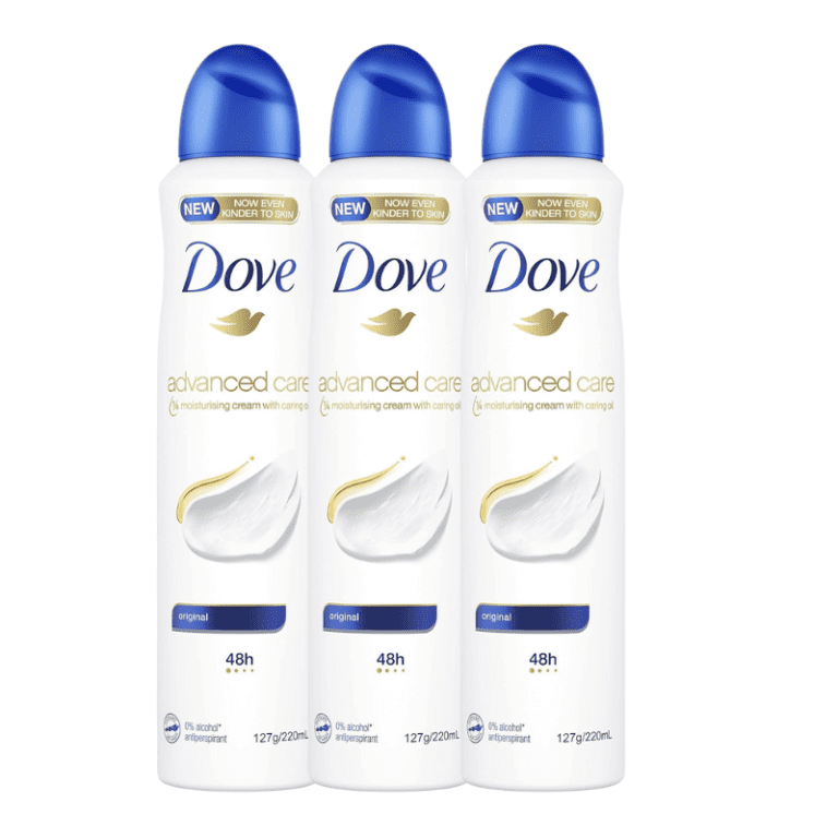 3* Dove Advanced Care Antiperspirant Aerosol Deodorant Original 220ml (packaging may vary)