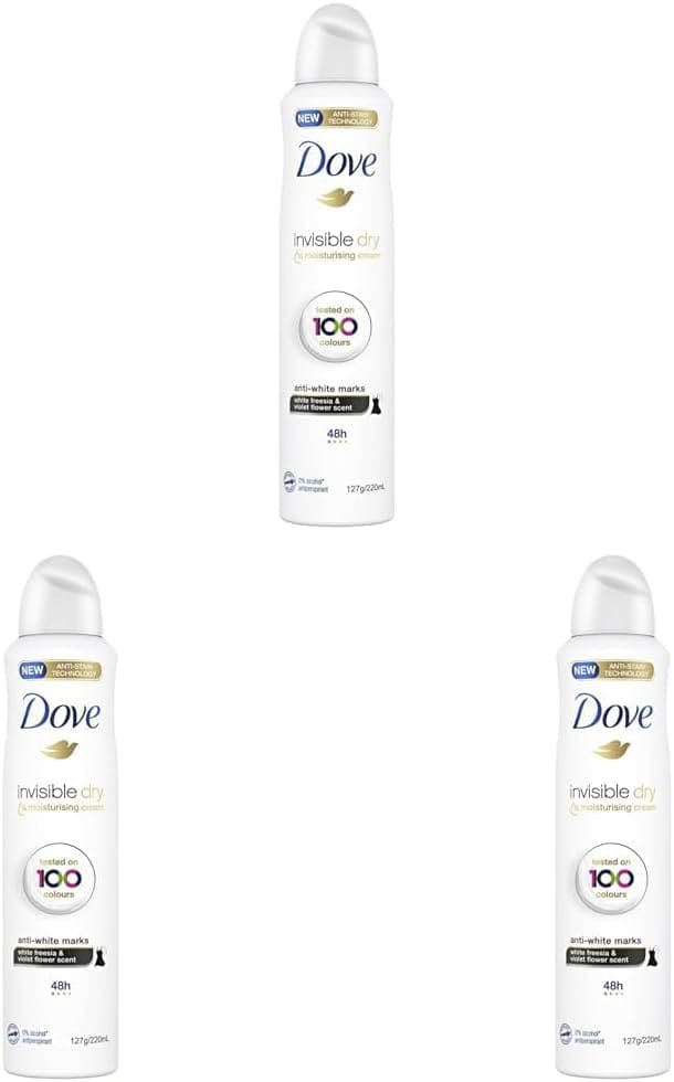 3* Dove Invisible Dry Anti – White Marks Anti – Perspirant Deodorant 220ml (packaging may vary)