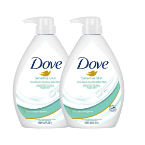 2* Dove Sensitive Skin Nourishing Body Wash 1000ml (packaging may vary)
