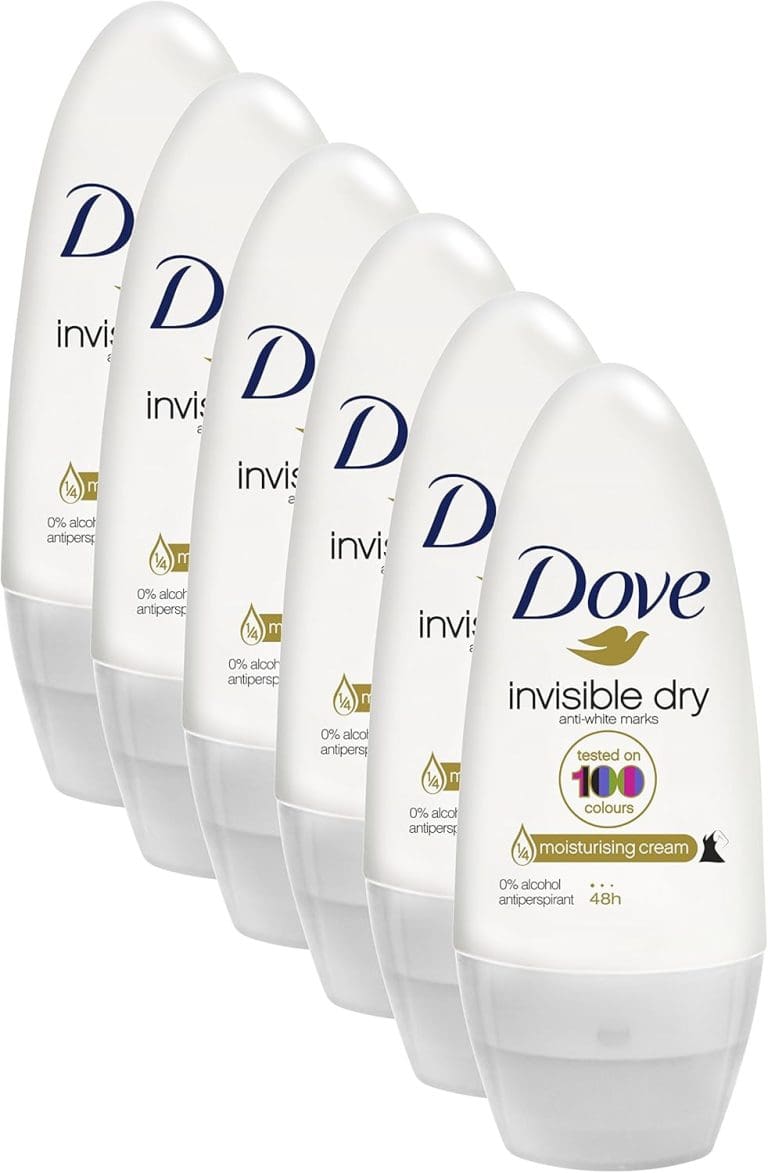 6* Dove Women Antiperspirant Roll On Deodorant Invisible Dry, 50ml (packaging may vary)