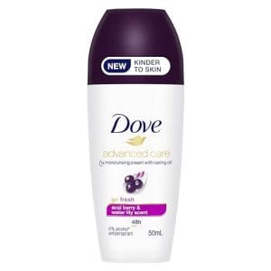 Dove Advanced Care Go Fresh Anti-perspirant Deodorant roll-on for 48 hours of protection A  a   Berry   Water Lily Scent 50 ml (packaging may vary)
