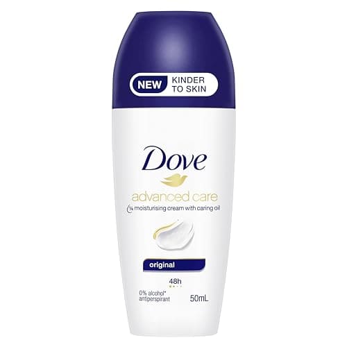 Dove Advanced Care Antiperspirant Roll On roll-on for 48 hours of protection Original with 1 4 moisturising cream and caring oil 50 ML (packaging may vary)