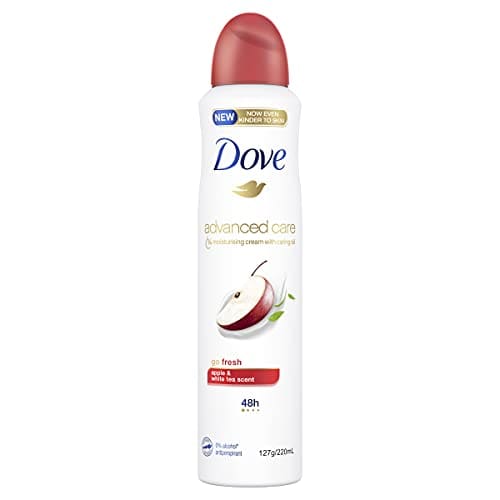 Dove Advanced Care Antiperspirant Aerosol Deodorant Go Fresh Apple   White Tea 220mL  Packaging May Vary