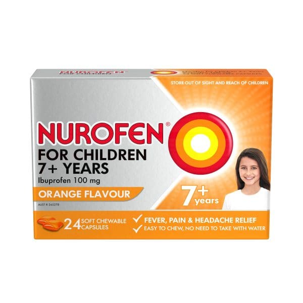 Nurofen For Children 7+ Orange Chewable Capsules