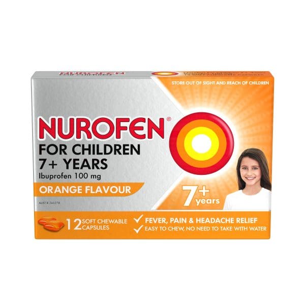 Nurofen For Children 7+ Orange Chewable Capsules