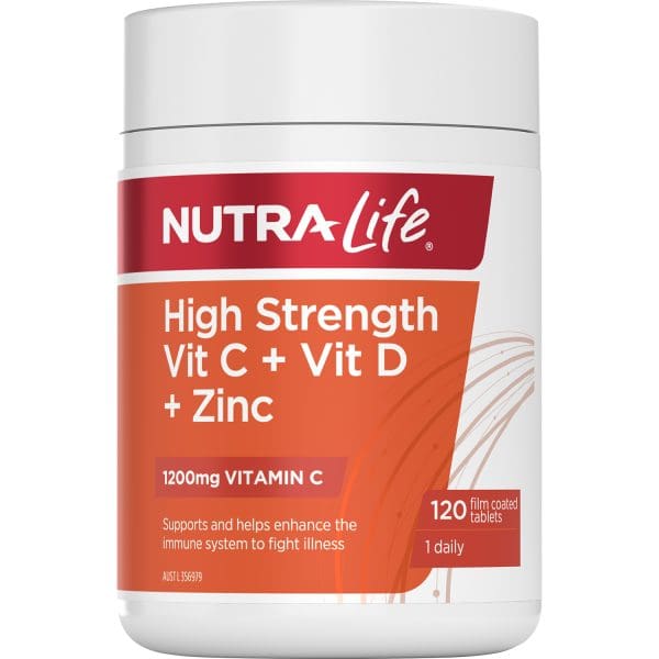 Nutra-Life High Strength Vit C + Vit D + Zinc