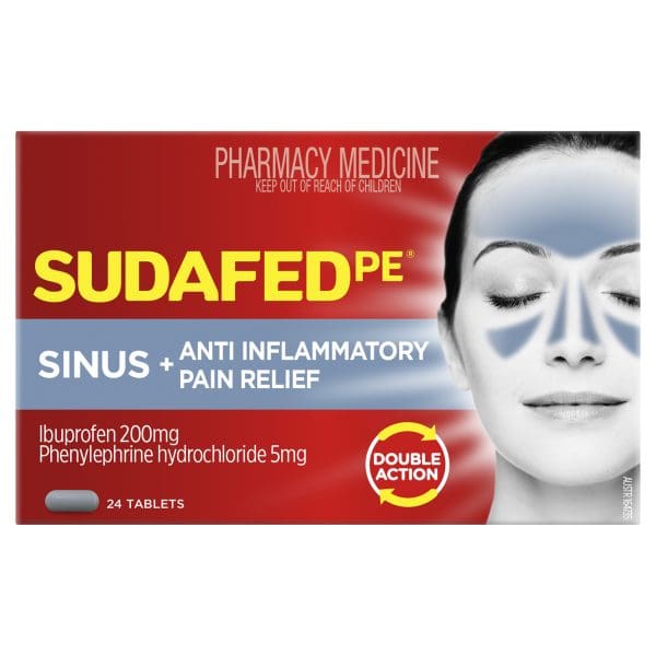 Sudafed PE Sinus + Anti Inflammatory Pain Relief Tablets
