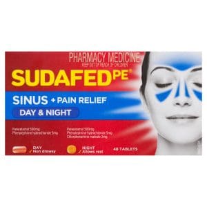 Sudafed PE Sinus + Pain Relief Day & Night Tablets