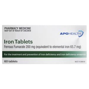 APOHEALTH Iron Tabs Blister Pack 60