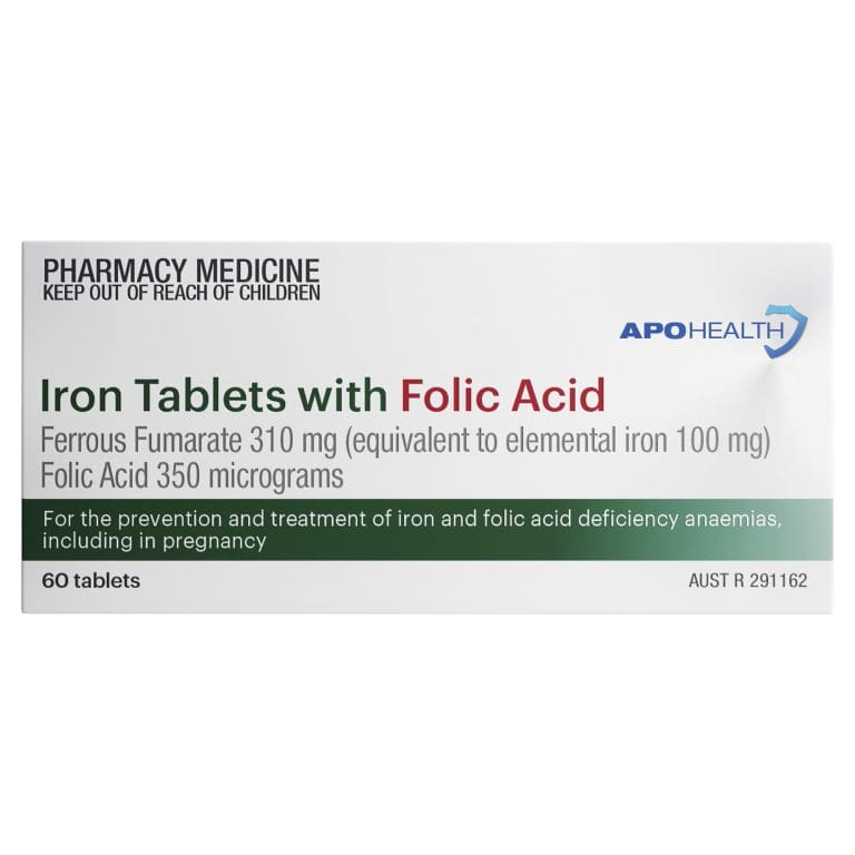 APOHEALTH Iron with Folic Acid Tabs Blister Pack 60
