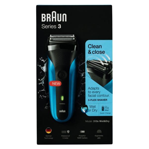 Braun Series 3 310s Rechargeable Wet&Dry Electric Shaver, blue