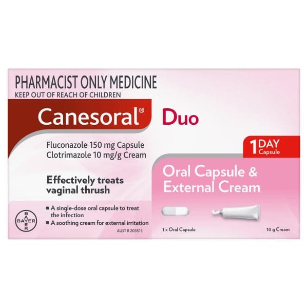 Canesoral Duo Thrush Treatment Oral Capsule & External Cream