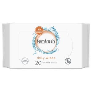 femfresh Daily Intimate Wipes for Travel and to Freshen up without water 20 Pack