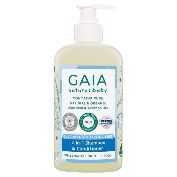 GAIA Natural Baby 2 in 1 Shampoo & Conditioner 500mL