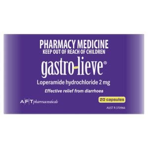 Gastro-lieve (Loperamide) Capsules 2mg, 20 Capsules