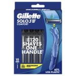 Gillette SOLO3 Men's Razor 1 Handle + 10 Razor Blades/Refills, Shave Care