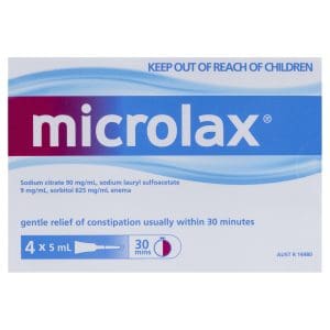 Microlax Enema 4 x 5mL Tubes