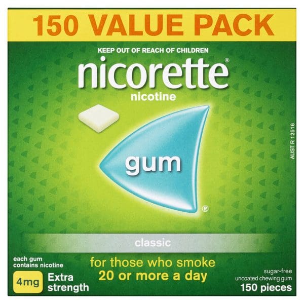 Nicorette Quit Smoking Extra Strength Nicotine Gum Classic 150 Pack
