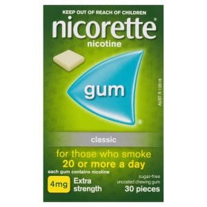 Nicorette Quit Smoking Extra Strength Nicotine Gum Classic 30 Pack