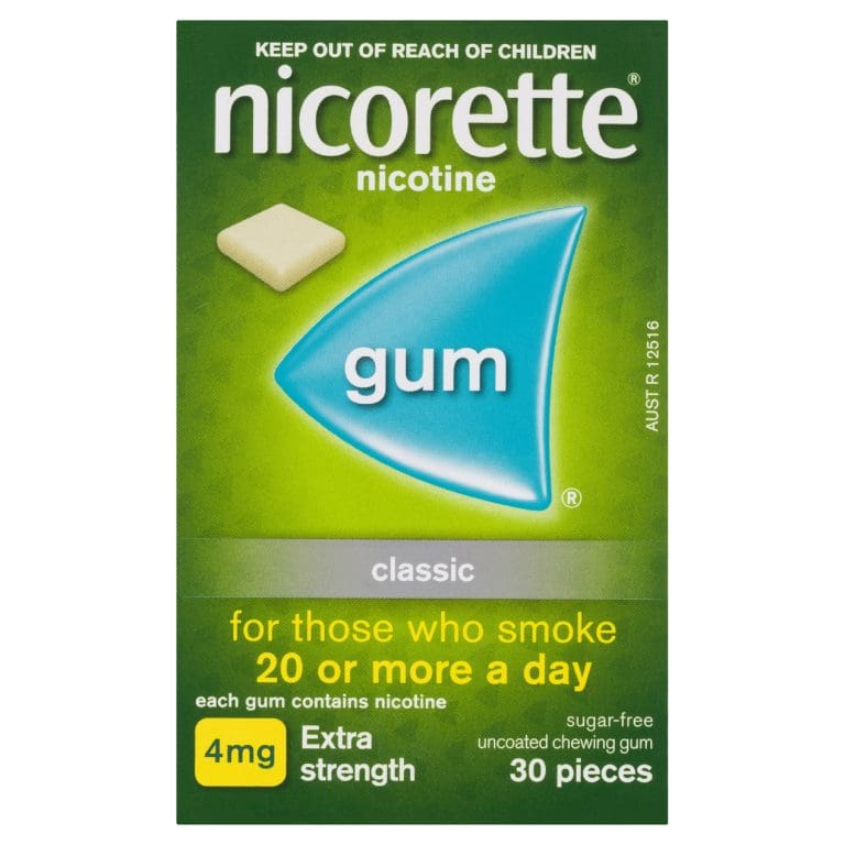 Nicorette Quit Smoking Extra Strength Nicotine Gum Classic 30 Pack