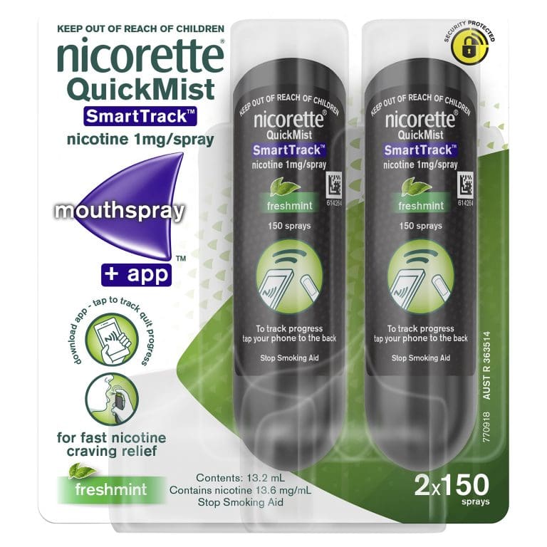 Nicorette Quit Smoking QuickMist SmartTrack Nicotine Mouthspray Duo Pack