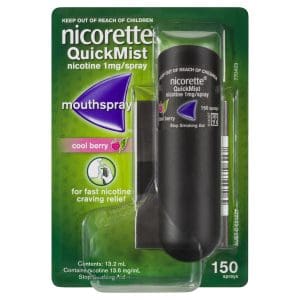 Nicorette Quit Smoking & Vaping QuickMist Nicotine Mouth Spray Cool Berry (150 Sprays)