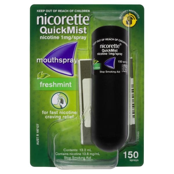 Nicorette Quit Smoking & Vaping QuickMist Nicotine Mouth Spray Freshmint (150 Sprays)