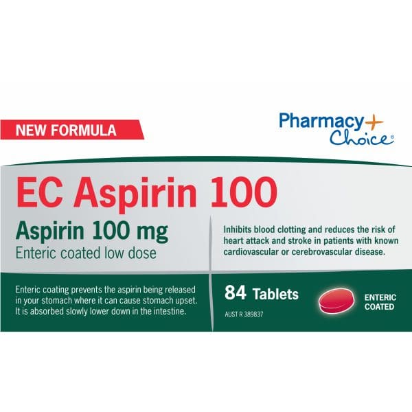 Pharmacy Choice EC Aspirin 100 84 Tablets