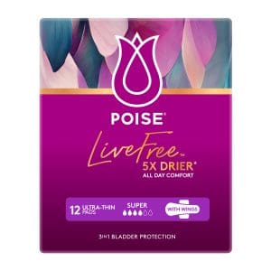 Poise Livefree Incontinence Pads Super Wings 14 Count
