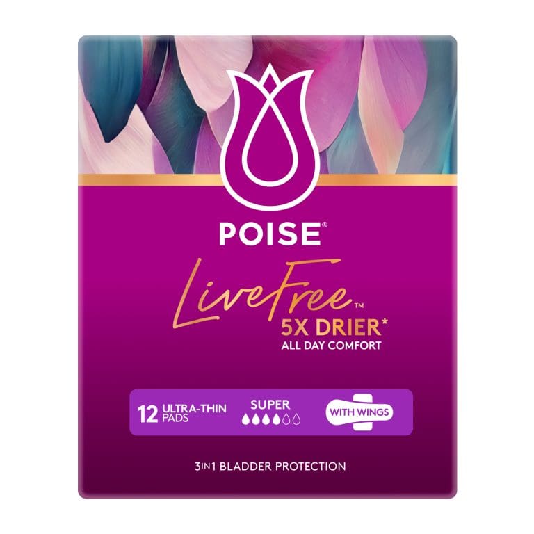 Poise Livefree Incontinence Pads Super Wings 14 Count