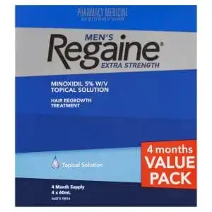 Regaine Men's Extra Strength Minoxidil Hair Regrowth Treatment 4 x 60mL