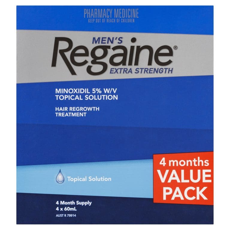Regaine Men’s Extra Strength Minoxidil Hair Regrowth Treatment 4 x 60mL