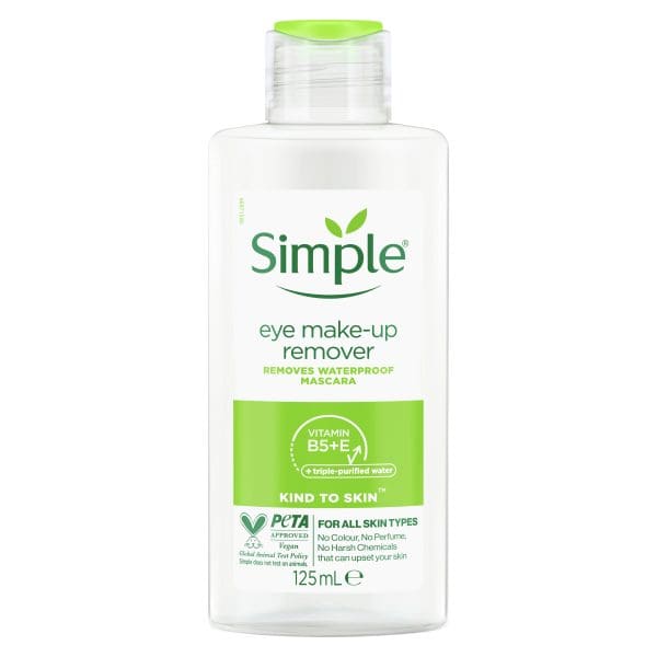 Simple Eye Make-Up Remover with Pro Vitamin B5 and Vitamin E removes waterproof mascara 125ml