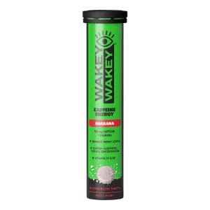Wakey Wakey Caffeine Energy Guarana Effervescent Vitamin B1 and B3, 20 Tablets