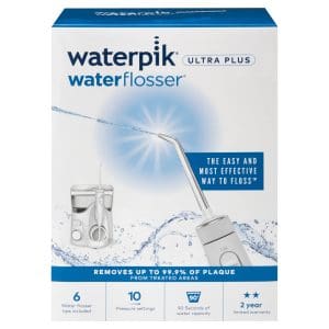 Waterpik Ultra Plus Water Flosser - White | Counter-top Unit with In-Lid Storage