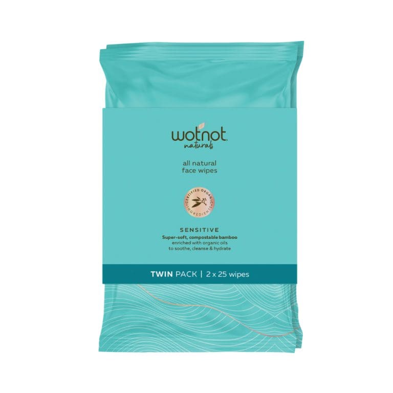 Wotnot Naturals Facial Wipes Sensitive Twin Pack